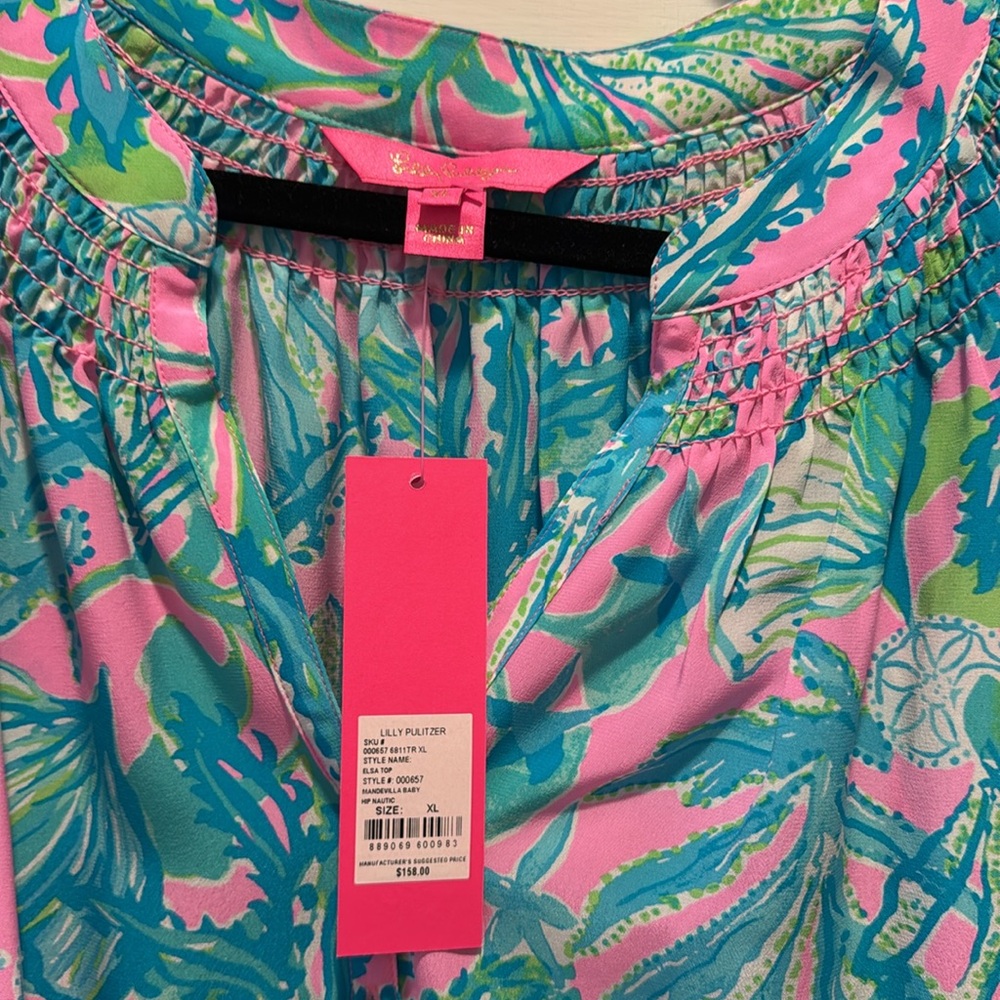 Lilly Pulitzer Elsa Top Mandevilla Baby Hip Nautic XL NWT - Picture 3 of 5